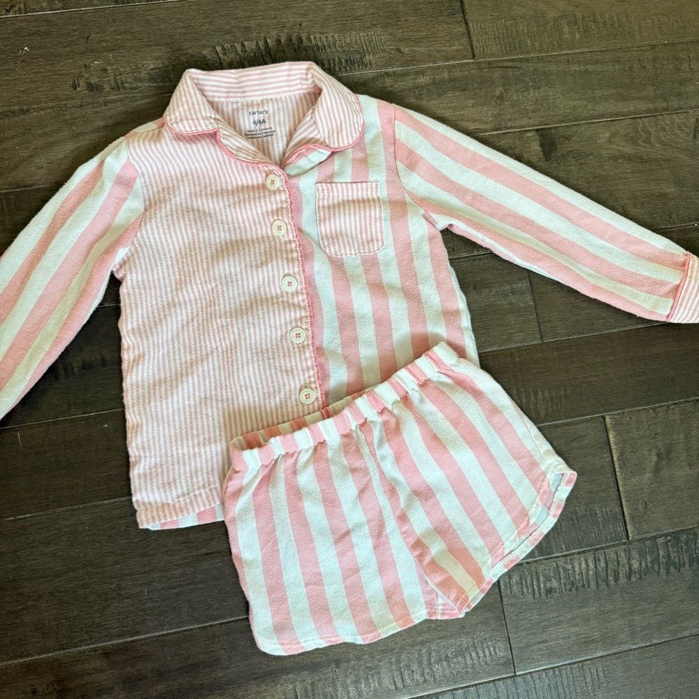 Carter’s Striped Pajama Set Matching Pink Striped 4T